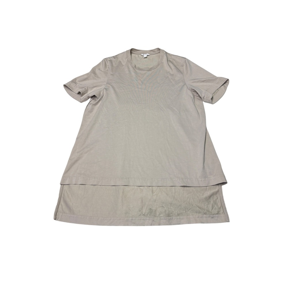 COS Mens Tan Beige Layered Hem Short Sleeve T-Shirt Size S 0753396 0